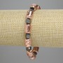 Lava bracelet Copper-colored Cylindrical Beads 12×8 mm ±; Hematite Faceted Beads 5.5×6 mm ±; Length 18 cm ±; Elastic