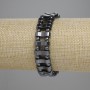 Hematite bracelet with 4x14 links, 5 mm± bead, 4 mm±, length 18 cm, stretch