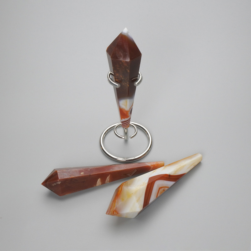Natural agate cone souvenir pencil 120×30×15 mm ± assorted sizes (without stand) (per 100 g)