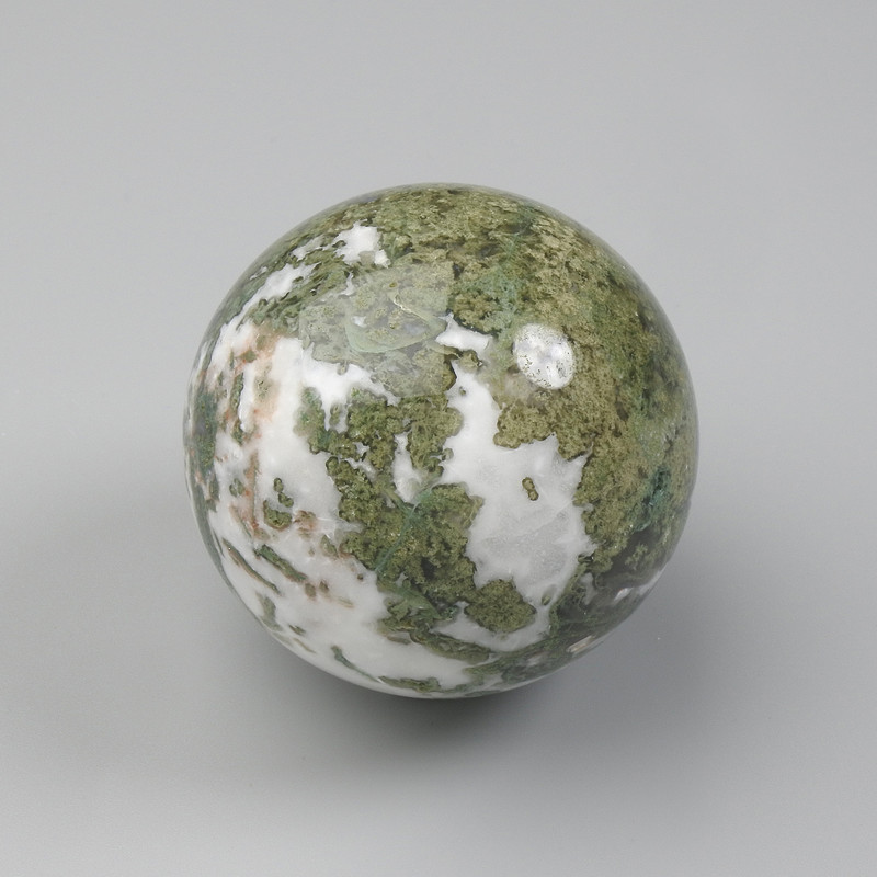 Souvenir Moss Agate Sphere with Geode, diameter 55-70 mm ± assorted sizes, weight from 135 g (price per 100 g)