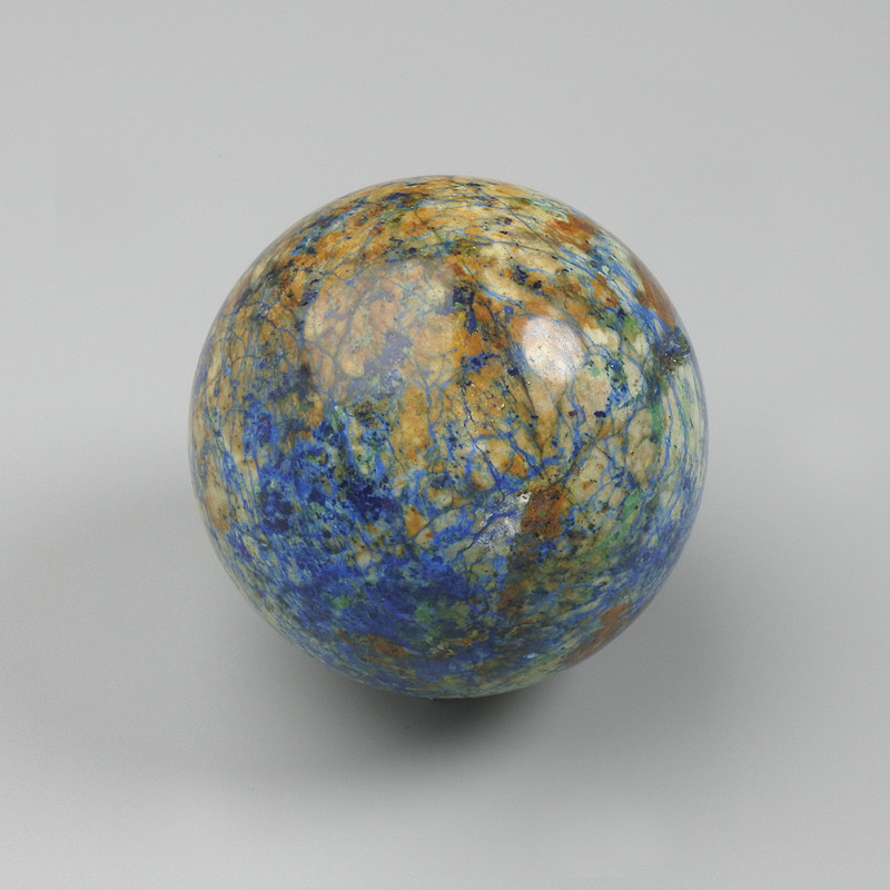 Souvenir sphere of natural azurmalachite, diameter 45-60 mm +/- assorted sizes, weight from 160 g. (Price per 100 g)