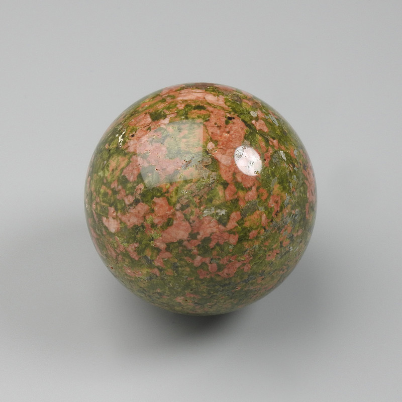 Heliotrope sphere, natural stone, diameter from 40–50 mm ± assorted sizes (price per 100 g), weight from 130 g