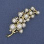 Brooch 'Mallorca Twig' with Crystals, Gold-Tone Metal, 70×28 mm +