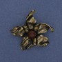 Brooch 'Flower' with Red Crystal