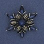 Accent Brooch-Pendant Silver-Tone with Crystals 34mm+