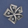 Brooch Accent with Gray Cat's Eye Stone, Silver-Tone Metal 60mm+