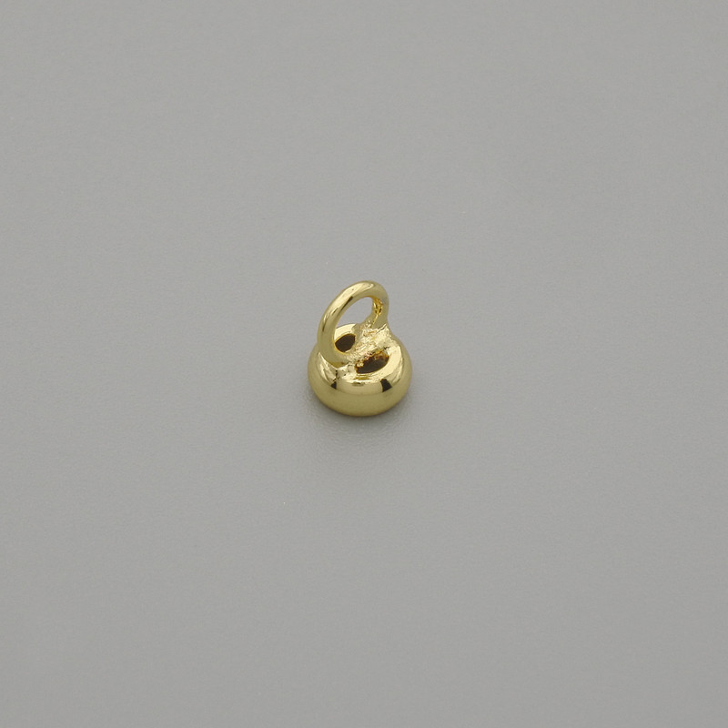 Price per 1 pc. Gold-tone bead cap end for beads, diameter 4.5×1 mm ± hole diameter 2.5 mm+