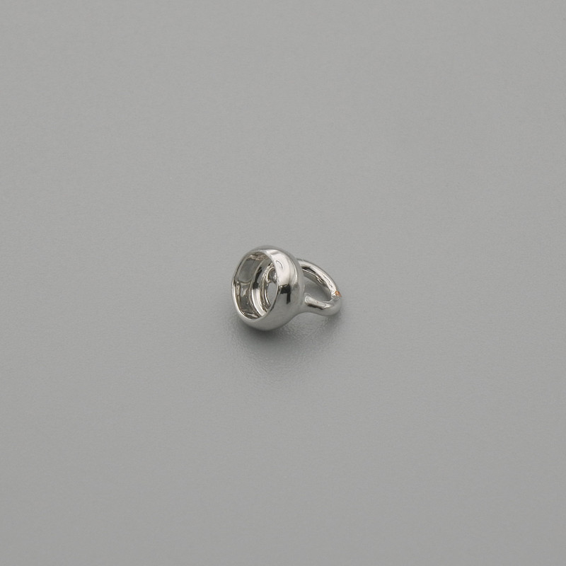 Price per 1 pc. Bead end cap - cap for beads, silver color, diameter 4.5×1 mm ± hole diameter 2.5 mm