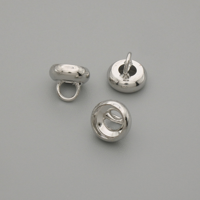 Price per 1 pc. Bead cap end cap for beads, silver-colored metal, 7×1 mm diameter ±, hole diameter 3 mm+