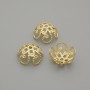 Bead Caps for Beads, Gold-Tone, 9 mm diameter with 0.8 mm hole, pack of 10