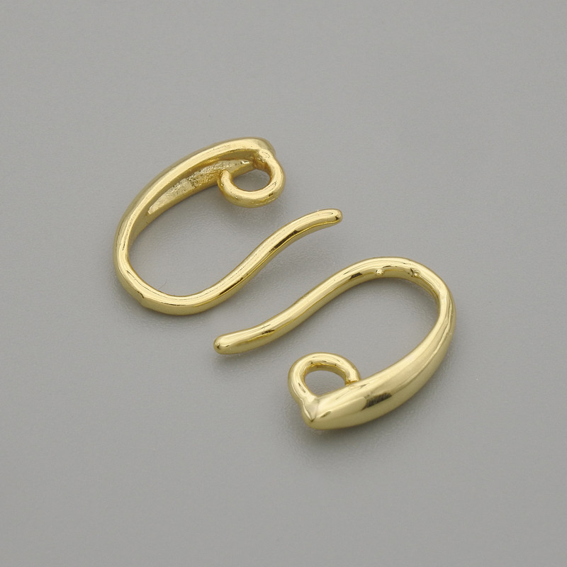 Gold-tone ear wires for earrings 14×2 mm ± pair