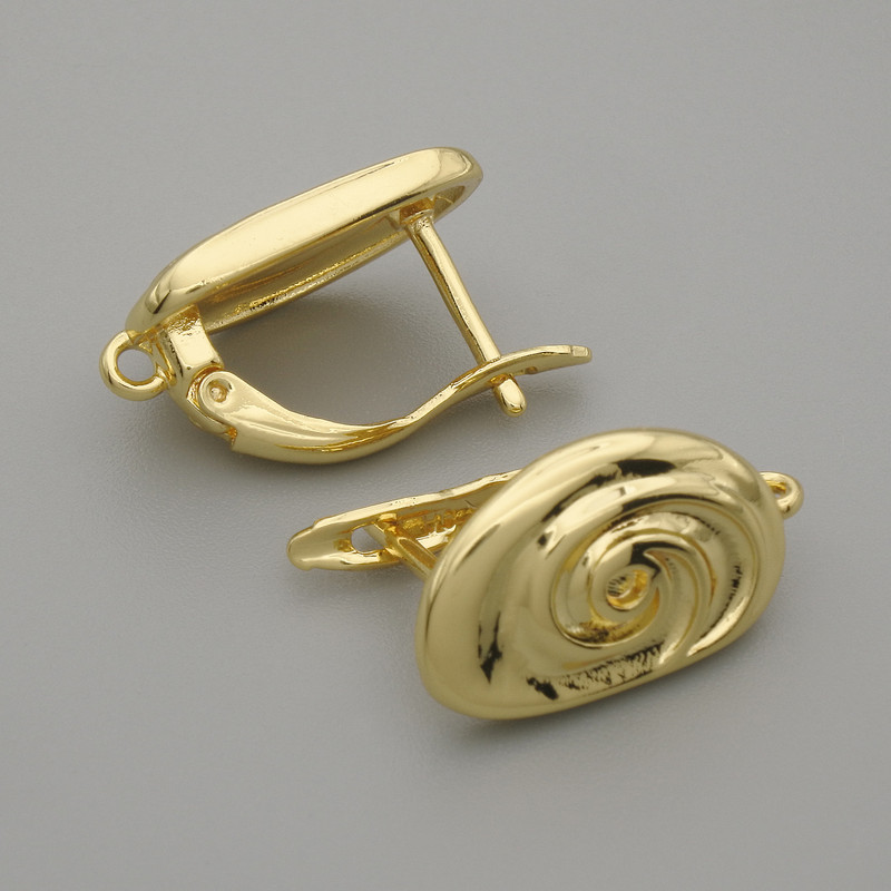 Gold-tone metal ear wires 16.5×10 mm ± pair