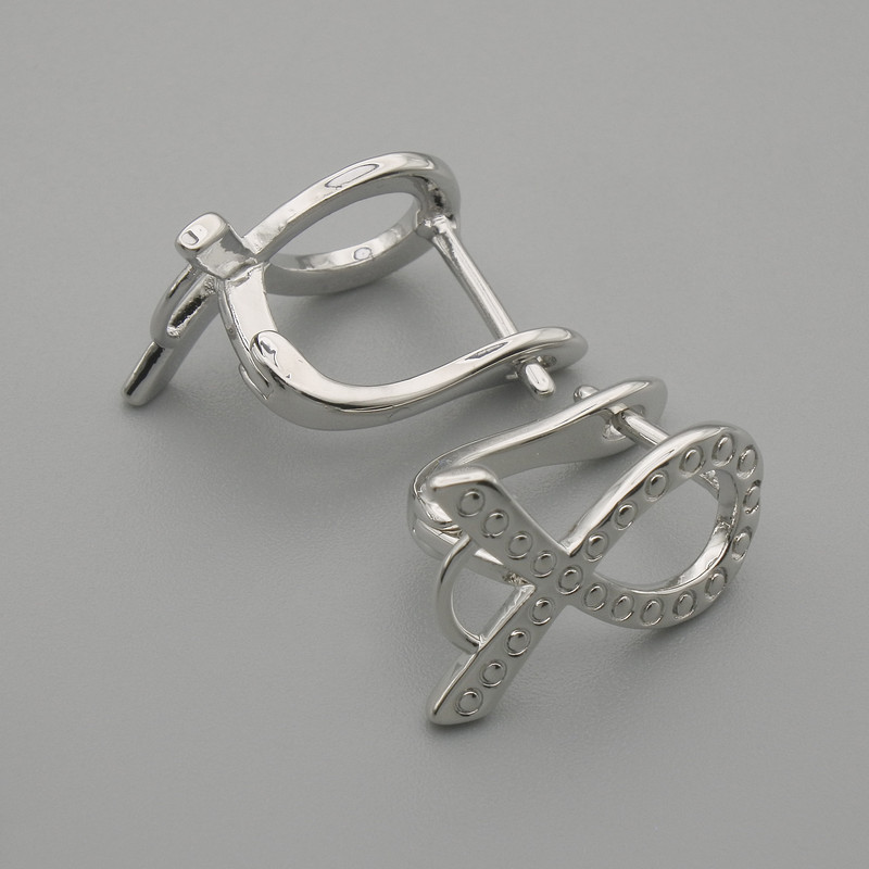 Ear wires for earrings, silver-toned metal, 16x11 mm ±, pair