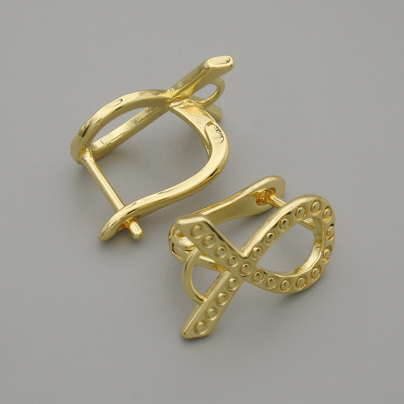 Gold-tone ear wires for earrings, 16×11 mm (pair)