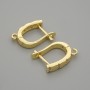 Gold-tone ear wires with white crystals 15x3 mm ± pair