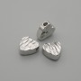 Bead insert, heart-shaped, silver metal color, diameter 7.5x8 mm ±, hole diameter 1.8 mm ±, per 1 piece