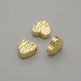 Heart-shaped bead insert, gold color, 7.5×8 mm, hole diameter 1.8 mm, per piece