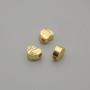 Bead finding - heart insert, gold-tone, 6×5 mm diameter ±, hole diameter 1.3 mm ±, per piece +