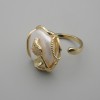 Baroque Pearl Ring in a Golden Setting ~, diameter 22x20 mm ± b/r
