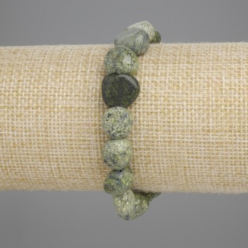 Serpentine Bracelet, Tumbled, diameter 10-12×10-11 mm, 5 mm ±, length 18 cm ±, stretch