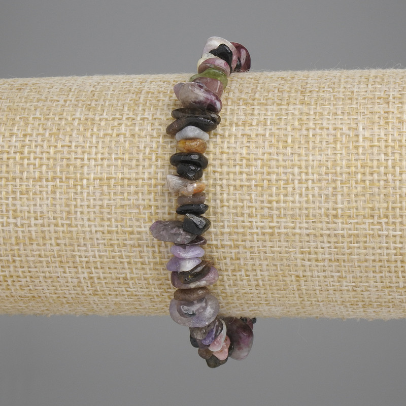 Tourmaline chips bracelet, diameter 5–12×1–3 mm ±, length 18 cm ±