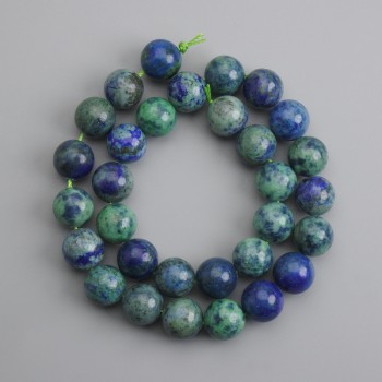 Azurite Beads, Smooth Spheres, Diameter 12.5 mm, Length 38 cm ±