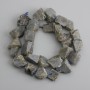Labradorite Beads, Unpolished Stone, Diameter 7–17×8–15 mm, Length 39 cm ±