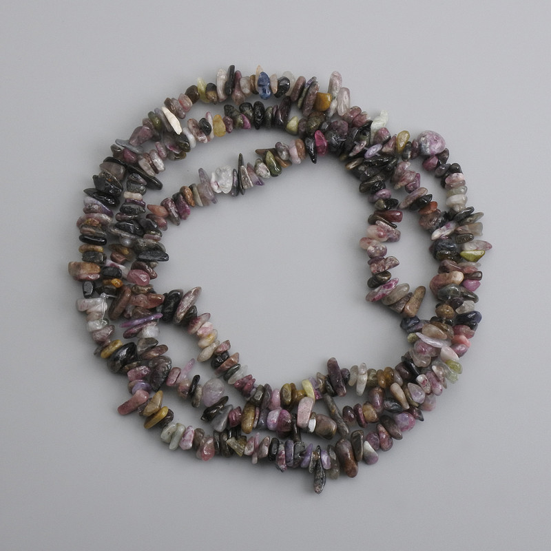 Tourmaline Chip Beads, diameter 5-12×1-3 mm ±, length 80 cm ±