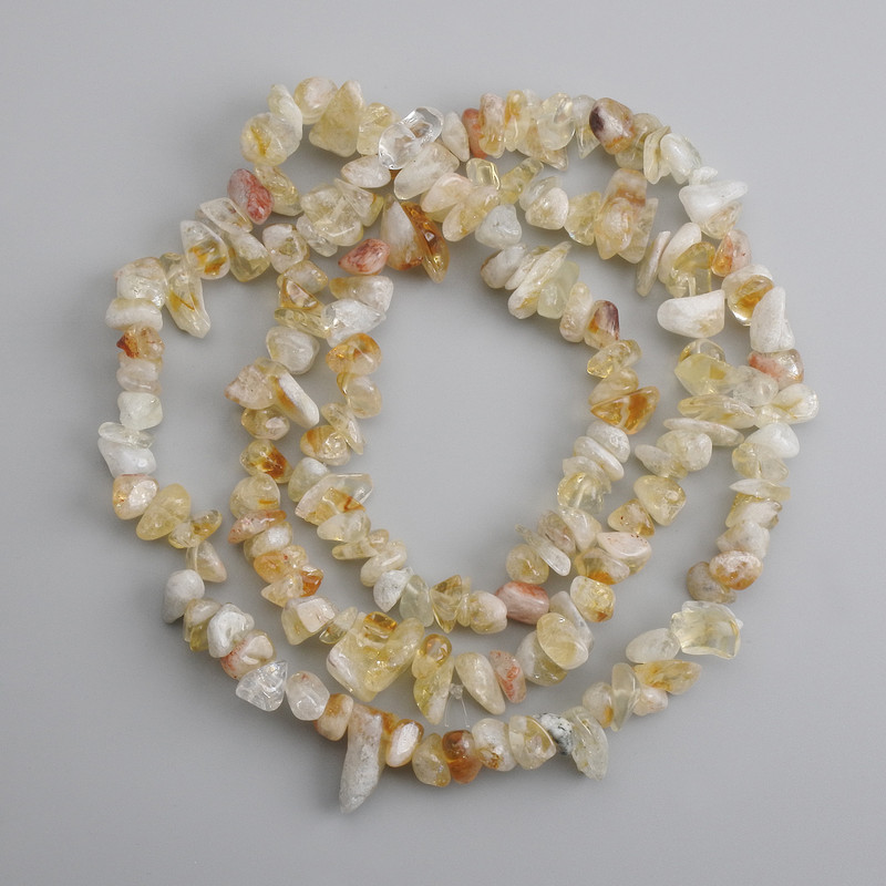 Citrine Chip Beads, diameter 8–17×4–11 mm, length 80 cm ±