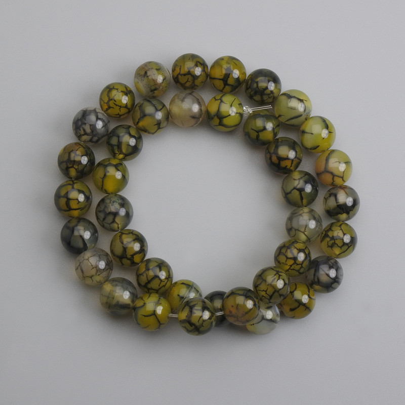 Dragon Vein Agate Beads Smooth Round Beads, 10 mm diameter ±, 38 cm length ±
