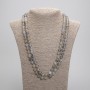 Long Dragon's Vein Agate Necklace, smooth beads, 8 mm diameter ±, length 120 cm ±