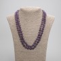 Long Amethyst Necklace with Smooth Round Beads, 8 mm Diameter, 114 cm Length