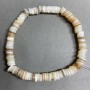 Scapharca shell bracelet, rondelle beads, 6×1.5 mm, 18 cm stretch
