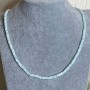 Necklace of natural mother-of-pearl, smooth rondel beads, 4×2 mm diameter, length 45 cm ± with a clasp