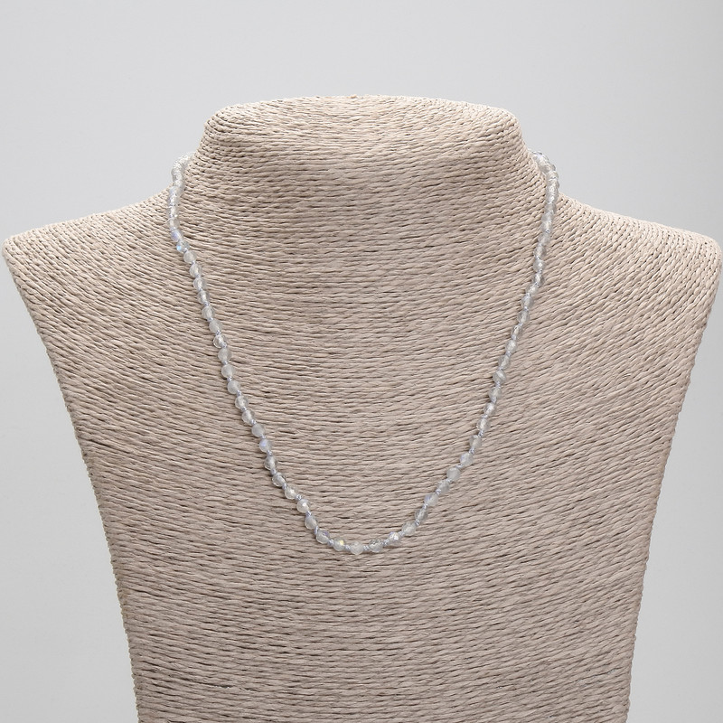 Labradorite Necklace, faceted beads, 4 mm diameter ±, 45 cm length ±, with clasp