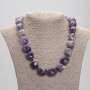 Amethyst faceted-bead necklace, diameter 12-17×14-15 mm, length 50 cm ± with clasp