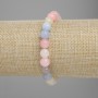 Morganite Bracelet with Faceted Beads 8 mm Diameter ±, 18 cm Length ±, Stretch