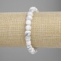 Cacholong Bracelet with Faceted Cubes, 7 mm Diameter, 18 cm Length (Stretch)