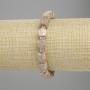 Pisolite Bracelet with Faceted Cubes, 8x8 mm, 3 mm Seed Beads, 18 cm Length, Stretch
