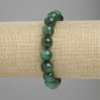 Emerald bracelet with smooth beads, 10 mm diameter, 18 cm length, stretch