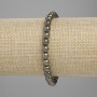 Pyrite bracelet with smooth round beads, 6 mm diameter, 18 cm length, stretch