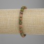 Heliotrope Jasper Bracelet with Faceted Beads, 6 mm Diameter ±, 18 cm Length ±, Stretch