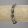 Red Jasper Bracelet with Faceted Cubes 7×7 mm, 18 cm Stretch