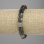Red Jasper Bracelet — Faceted Cube Beads, 8.5×8.5 mm, Length 18 cm, Stretch