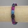 Agate Bracelet with Bar Beads 12-13, 5x9-9, 5 mm ±, Length 18 cm ± Stretch
