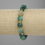 Faceted agate cube bracelet, 8×8 mm cubes, 3 mm seed beads, length 18 cm, stretch