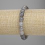 Smoky Agate Stretch Bracelet with Smooth Beads, 9 mm diameter, 18 cm length