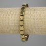 Hematite Cube-Bead Bracelet, Assorted Beads, 7.5×7.5 mm ±, Golden Color, 18 cm Stretch