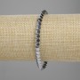 Hematite bracelet, faceted 4x4 mm ± silver color, length 18 cm ± stretch