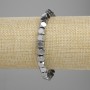 Hematite Bracelet with Faceted Beads, 5.5×5.5 mm, 5 mm ±, Silver Color, Length 18 cm ±, Stretch